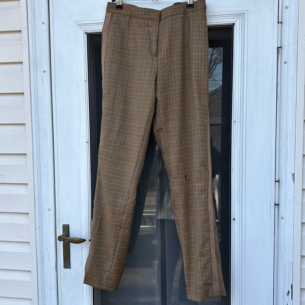BURBERRY LADIES BROWN 200% VIRGIN WOOL PANTS-4-DAMAGED-NWT